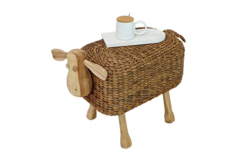 More2Home Sitzhocker Dekohocker, SCHAF, Teak-Holz, 35 x 66 cm von More2Home
