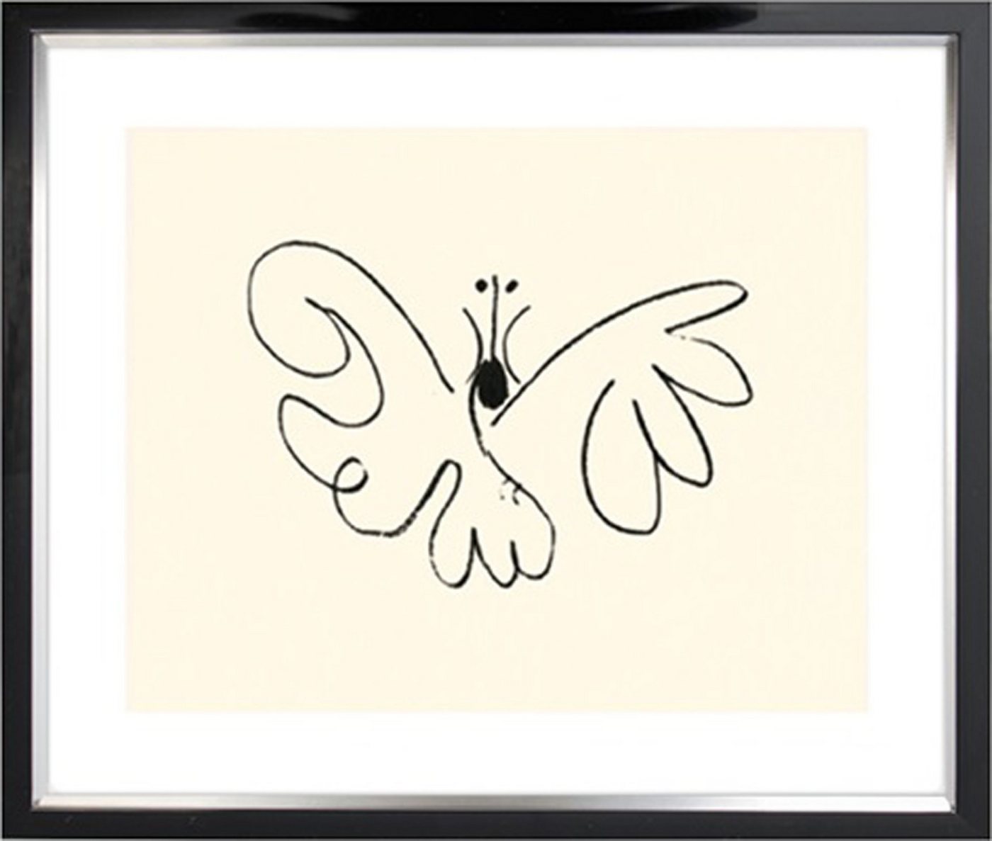 More2Home Wandbild MondiArt, LE PAPILLON, Rahmen schwarz, S : 59 x 49 cm von More2Home