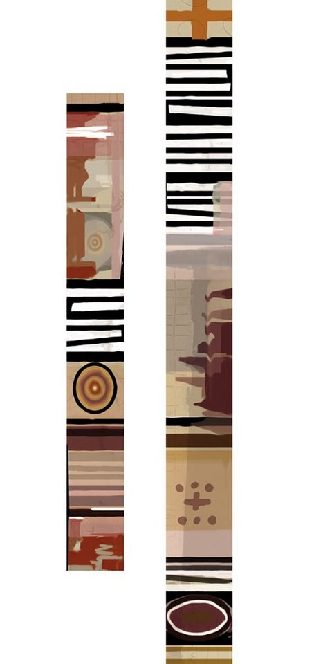 More2Home Wanddekoobjekt MondiArt, TOTEM, 2er Set aus Holz, ca. 12 x 100 cm & 12 x 120 cm von More2Home