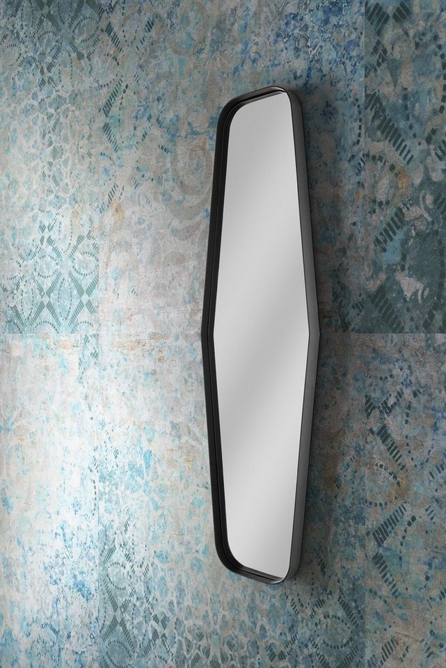 More2Home Wandspiegel RAUTE, Stahl matt schwarz 3 mm, B/H/T: ca. 40 x 140 x 5 cm von More2Home