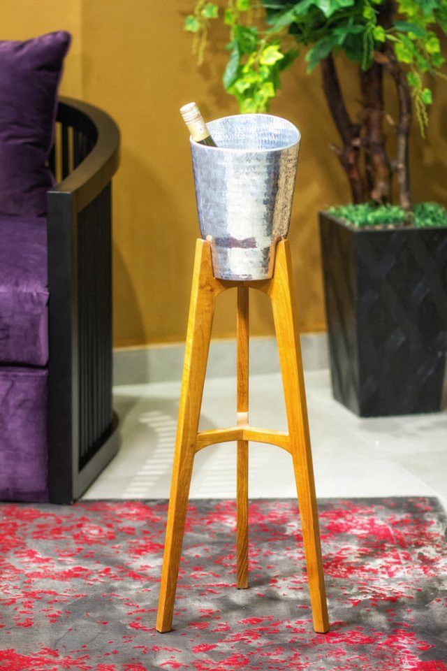 More2Home Weinkühler ALUCOOL-L, auf Teakholz-Ständer, Alu silber More2Home Weinkühler ALUCOOL-L, auf Teakholz-Ständer, Alu silber von More2Home