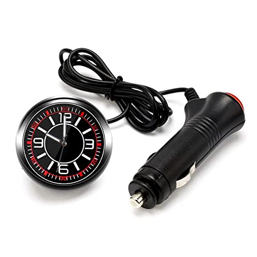 Auto Armaturenbrett Uhr,MoreChioce Mini Leuchtende Quarzuhren Universal Quarz Analog Uhr Runde Kleine Innenleuchtende Elektronische Uhr Ornamente Auto Innen Uhr,Zigarettenanzünder von MoreChioce