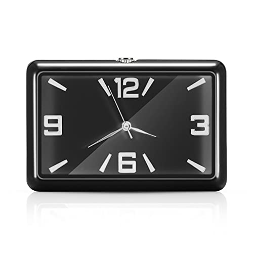 Auto Armaturenbrett Uhr,MoreChoice Mini Quarzuhr Tragbare Quarz Analoguhr Universal Pocket Mini Digitaluhr Auto Innenraum Ornamente Auto Innendekoration Uhr,Schwarz von MoreChioce