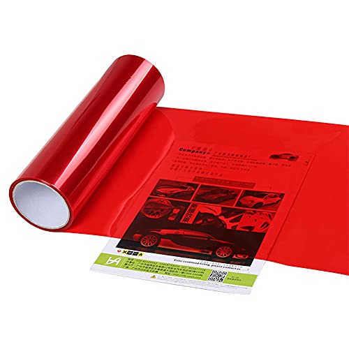 Auto Licht Tönungsfolie,MoreChioce 100cm x 30cm Auto Scheinwerfer Folie Klare Nebelschlussleuchte Autoscheinwerfer Aufkleber Autoaufkleberfolie Wasserdicht Nebelscheinwerfer Lampen Folie,Rot von MoreChioce