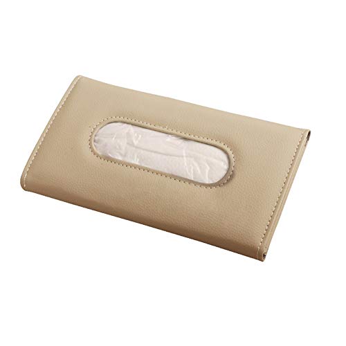 Auto Taschentuchhalter Box,MoreChioce Kreative Tissue Box Halter Sonnenblende Auto Taschentuchbox Hängen Serviettenhalter Kosmetiktücherbox Taschentuchspender Auto Taschentuchbox Halter,Beige von MoreChioce