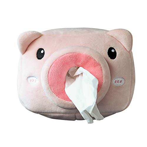 Auto Tissue Box Halter,MoreChioce Multifunktionale Papierhalter Hängende Kosmetiktücherbox Cute Cartoon Serviettenhalter Aufbewahrungs Organisator Halter für Auto Haus Badezimmer,Schwein von MoreChioce