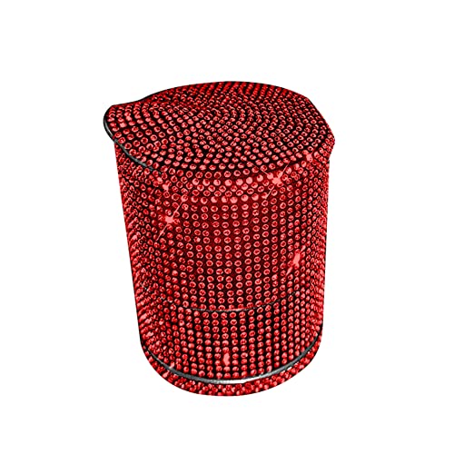 Bling Auto Aschenbecher,MoreChioce Glitzer Strass Zigarettenaschenbecher Tragbare LED Aschenbecher Rauchfreier Zylinder Getränkehalter Winddichter Zigarettenaschenbecher mit Deckel,Rot von MoreChioce