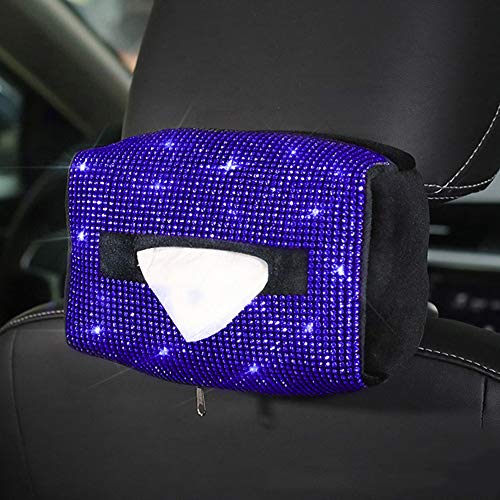 Bling Bling Strass Auto Tissue Box,MoreChioce Universal Glitzer Diamant Auto Tissue Holder Luxuriös Taschentuchbox Tragbare Kosmetiktuch Halterung Auto Innenraum Dekoration Zubehör für Auto SUV LKW von MoreChioce