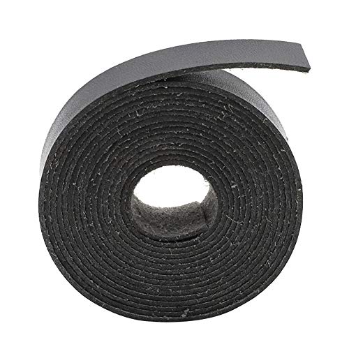 Flach Lederriemen,MoreChioce 2 Meter Lange Lederband Breite Lederschnüre DIY Schulterriemen Zubehör Nähen Gurt Griff 1,5 cm Breit,Schwarz von MoreChioce