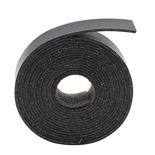 Flach Lederriemen,MoreChioce 2 Meter Lange Lederband Breite Lederschnüre DIY Schulterriemen Zubehör Nähen Gurt Griff 2 cm Breit,Schwarz von MoreChioce