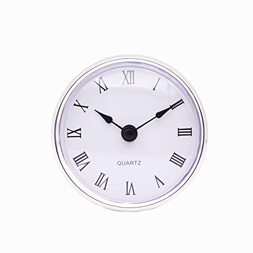 MoreChioce 3-1/8 Zoll (80 mm) Uhrwerk, Quarz-Uhr Römische Ziffer Quarzuhr Einfügen Einbau-Uhr DIY Quartz Uhrwerk Zubehör mit Silber Trim von MoreChioce