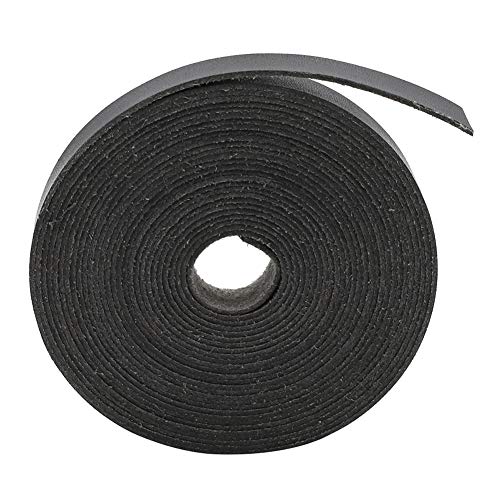 MoreChioce 5 Meter Lederschnur,Weich PU Lederband Lederriemen für DIY Schulterriemen,Brieftasche, Haustier Halsband Handwerk 1,5 cm Breit,Schwarz von MoreChioce