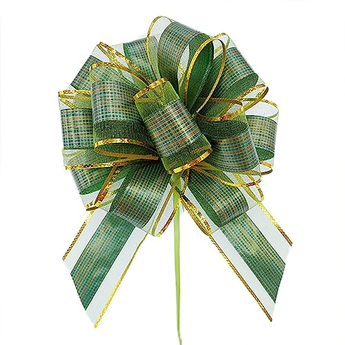 MoreChioce Geschenkschleife, 20 Stück Geschenkverpackungsschleife Große Bandschleifen Geschenkverpackung Pull Bow für Blumenarrangements Hochzeitskutschen Partydekorationen,Grün von MoreChioce