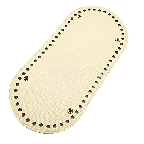 MoreChioce Taschenboden zum Häkeln,DIY Taschenzubehör Taschen Bottom PU Leder Umhängetasche Base Shaper Bag Shaper Einlegeboden 25 * 12cm,Beige Kreuz von MoreChioce