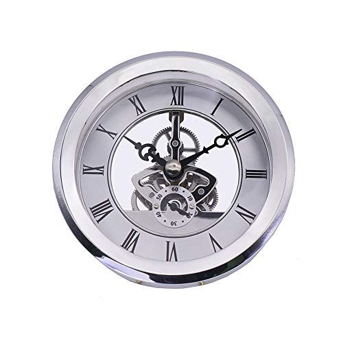 MoreChioce Transparent Skeleton Uhr, 4-1/16 Zoll (103 mm) Einbau-Uhr Römische Ziffer Uhrwerk Quartz Uhrwerk DIY Uhrwerk Zubehör von MoreChioce