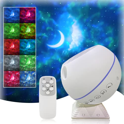 Moredig Led Sternenhimmel Projektor, Nachtlicht Sternenhimmel Lampe Mit Sternenhimmel Und Mond Mit Fernbedienung, 10 Bunte Fabenmodi Geschenke Für Kinder Und Erwachsene, Muttertagsgeschenke Für Mama von Moredig