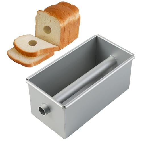 Toastbrotform Antihaft Brotform – 8.8cm hohe Aluminiumlegierung Backform rechteckig mit abnehmbarem Rohr, Kastenform mit Belüftungslöchern, Kuchenform eckig zum Backen Zubereitung von Schichttorten von Moreeulsi