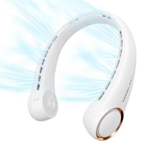 Morelax Tragbarer Hals-Ventilator,4000 mAh Batteriebetriebener Tragbare Hands Free Bladeless Fan,per USB Wiederaufladbarer Persönlicher Ventilator,3 Geschwindigkeiten,Superleise Morelax Tragbarer Hals-Ventilator,4000 mAh Batteriebetriebener Tragbare Hands Free Bladeless Fan,per USB Wiederaufladbarer Persönlicher Ventilator,3 Geschwindigkeiten,Superleise von Morelax