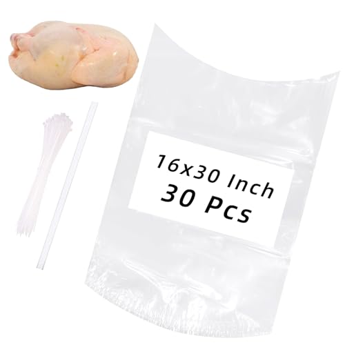 Morepack Große Truthahn-Schrumpfbeutel, 30 Stück, transparent, BPA-frei, 40.6x76.2 cm, gefriergeeignet, Hühner, Kaninchen von Morepack