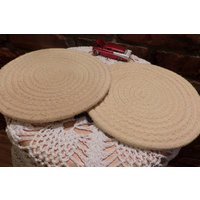 Gelb Gewickelt Trivet, Vintage Gelb Untersetzer, Stoff Gelbe Geschirr, Küche, Morethebuckles von Morethebuckles