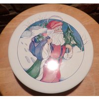 Runde Weihnachtsdose, Vintage Runde Weihnachtsmanndose Aus Seltenem Metall, Weihnachtsaufbewahrungsdose, Deckeldose, Morethebuckles Runde Weihnachtsdose, Vintage Runde Weihnachtsmanndose Aus Seltenem Metall, Weihnachtsaufbewahrungsdose, Deckeldose, Morethebuckles von Morethebuckles