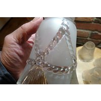 Vintage Ersatz Light Shades Mit Mattiertem Strukturglas, Seltenes Seil Design Glas Glöckchen Ersatzkugel, Morethebuckles von Morethebuckles