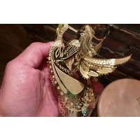Vintage Gold Ton Metall Weihnachtsschmuck, Taiwan, Santa Schlitten, 1980's Arche Noah, Vogelkäfig Ornament, Engel Morethebuckles von Morethebuckles