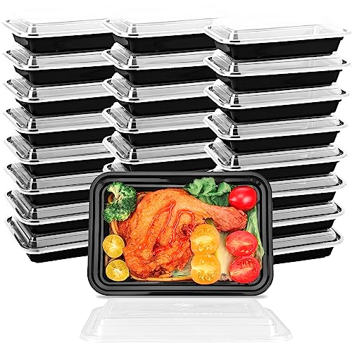 Moretoes 30 Stück 473 ml Meal Prep Container Kunststoff Lebensmittelaufbewahrung mit Deckel, Take-Out Lunch Box Wiederverwendbare Bento-Box, stapelbar Mikrowelle Gefrierschrank Spülmaschinenfest von Moretoes