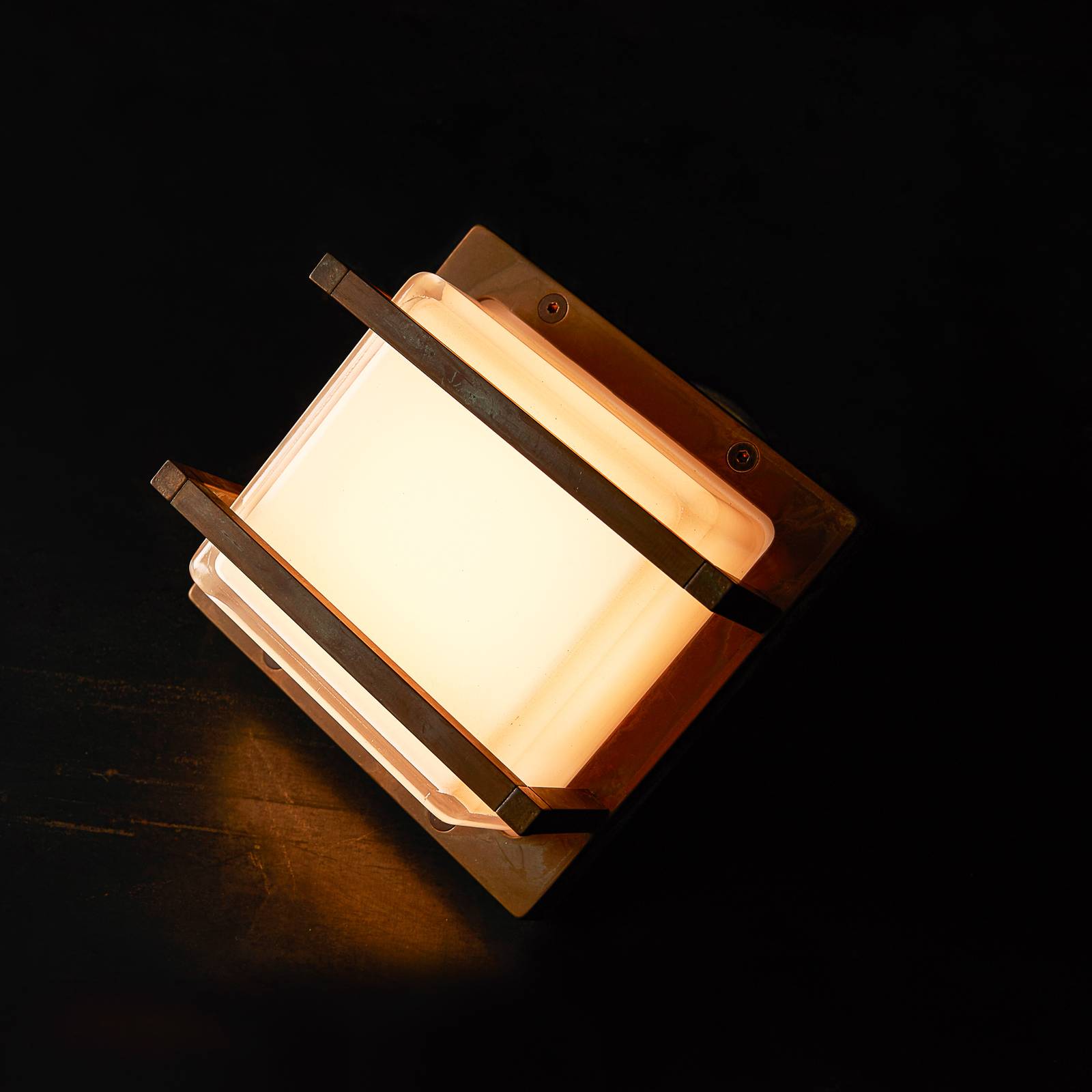 LED-Außenwandlampe Ice Cubic 3406, messing antik LED-Außenwandlampe Ice Cubic 3406, messing antik von Moretti Luce