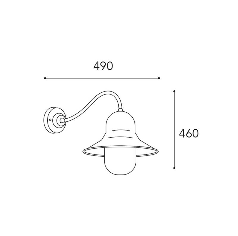 Außenwandlampe Campanula 2093 Messing antik Tiefe 49 cm IP44 von Moretti Luce