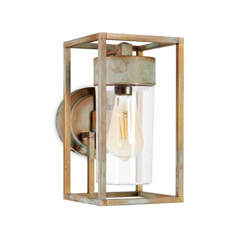 Außenwandlampe Cubic 3372 messing antik/klar von Moretti Luce