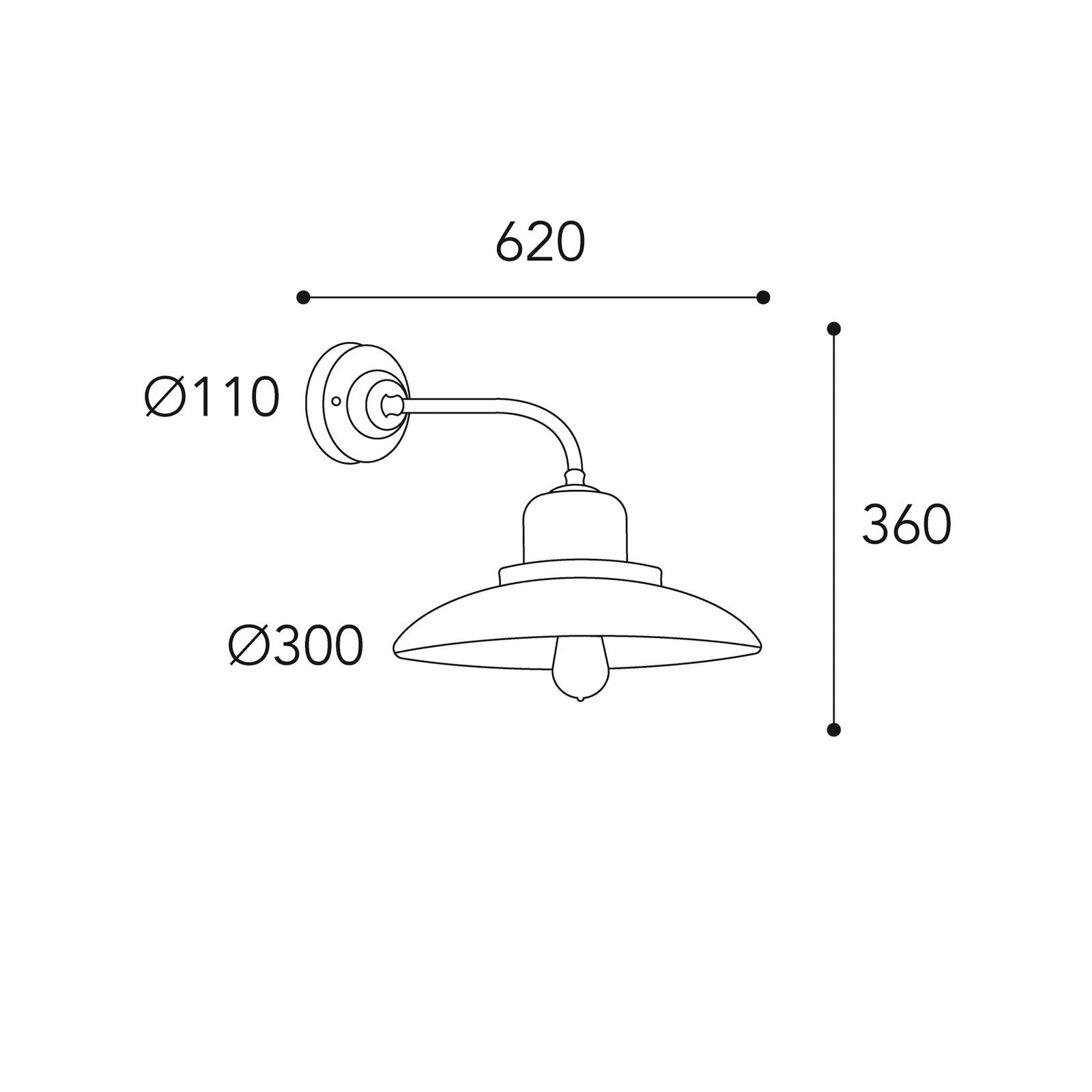 Wandlampe Patio 1693 messing antik von Moretti Luce