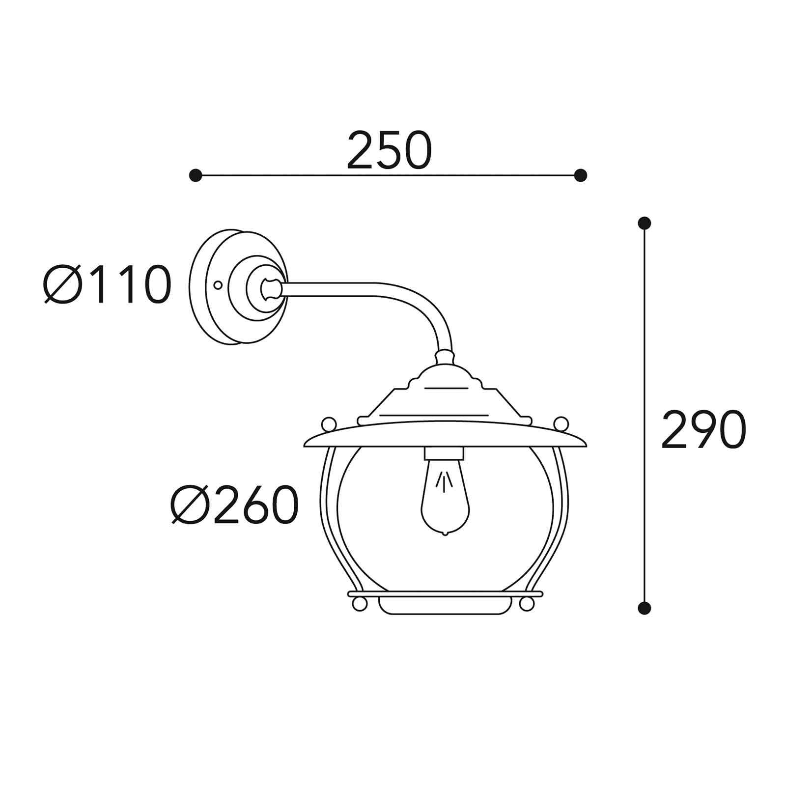 Außenwandlampe Betulle 2060 messing antik von Moretti Luce