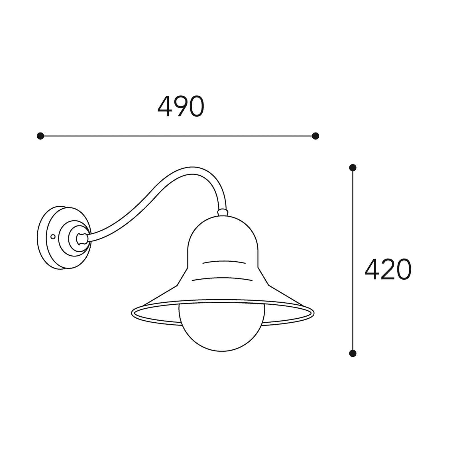 Außenwandlampe Campanula 2093 messing antik/klar von Moretti Luce