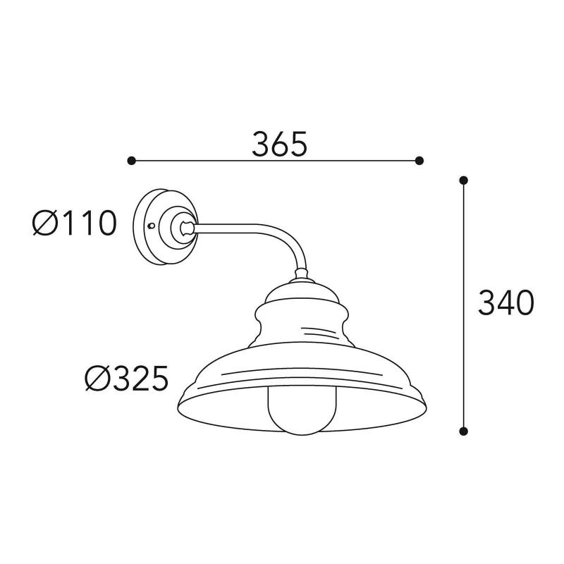 Außenwandlampe Mill 1595 messing antik/klar von Moretti Luce