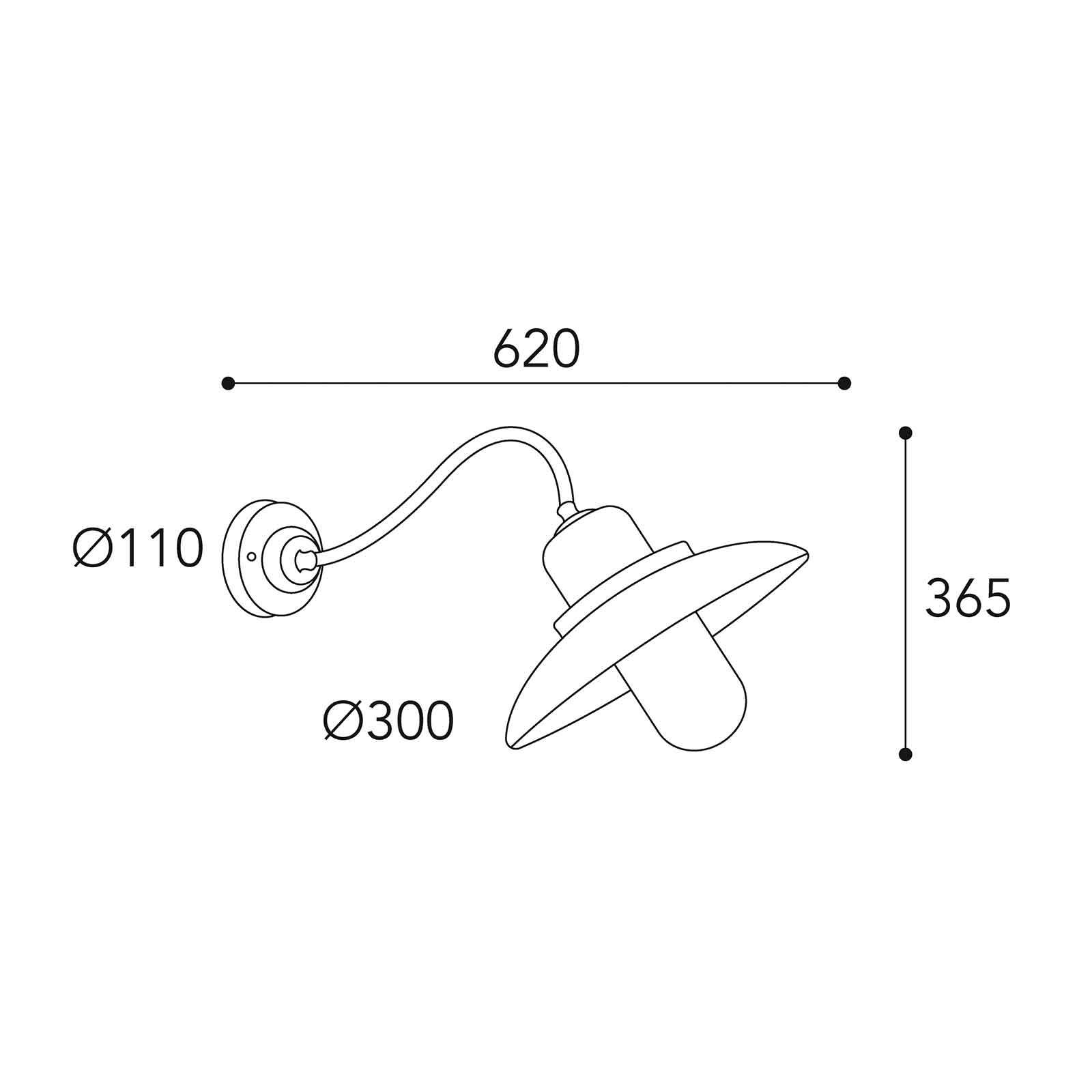 Außenwandlampe Patio 1351 messing antik/klar von Moretti Luce