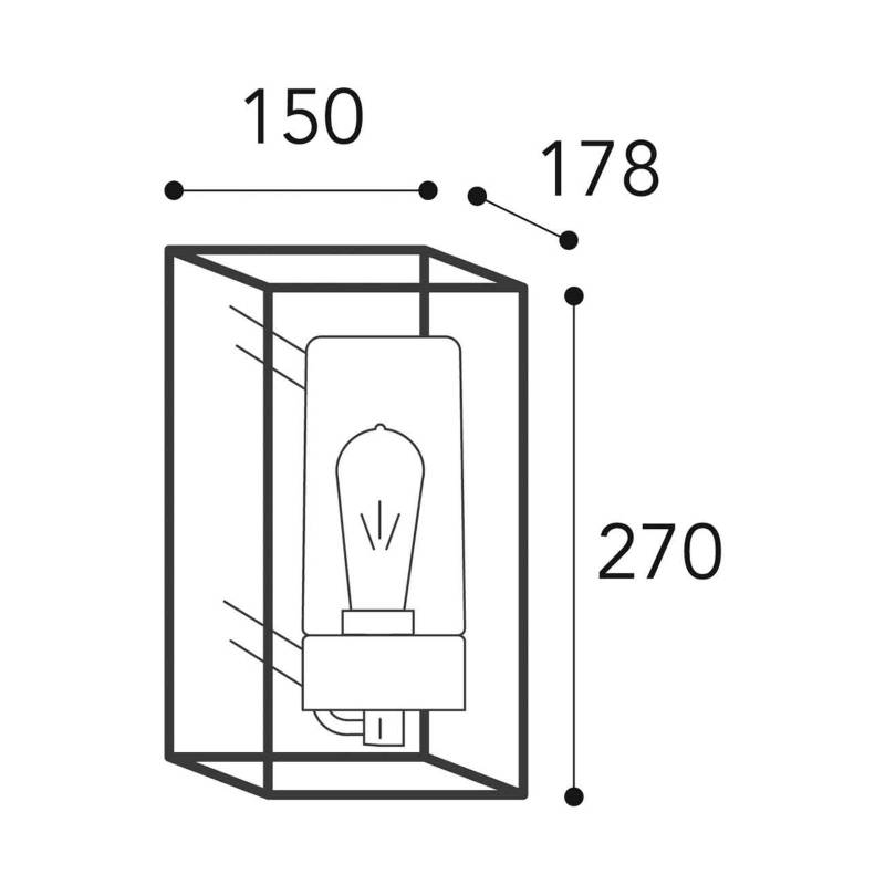 Außenwandleuchte Cubic³ 3365 messing antik/opal von Moretti Luce