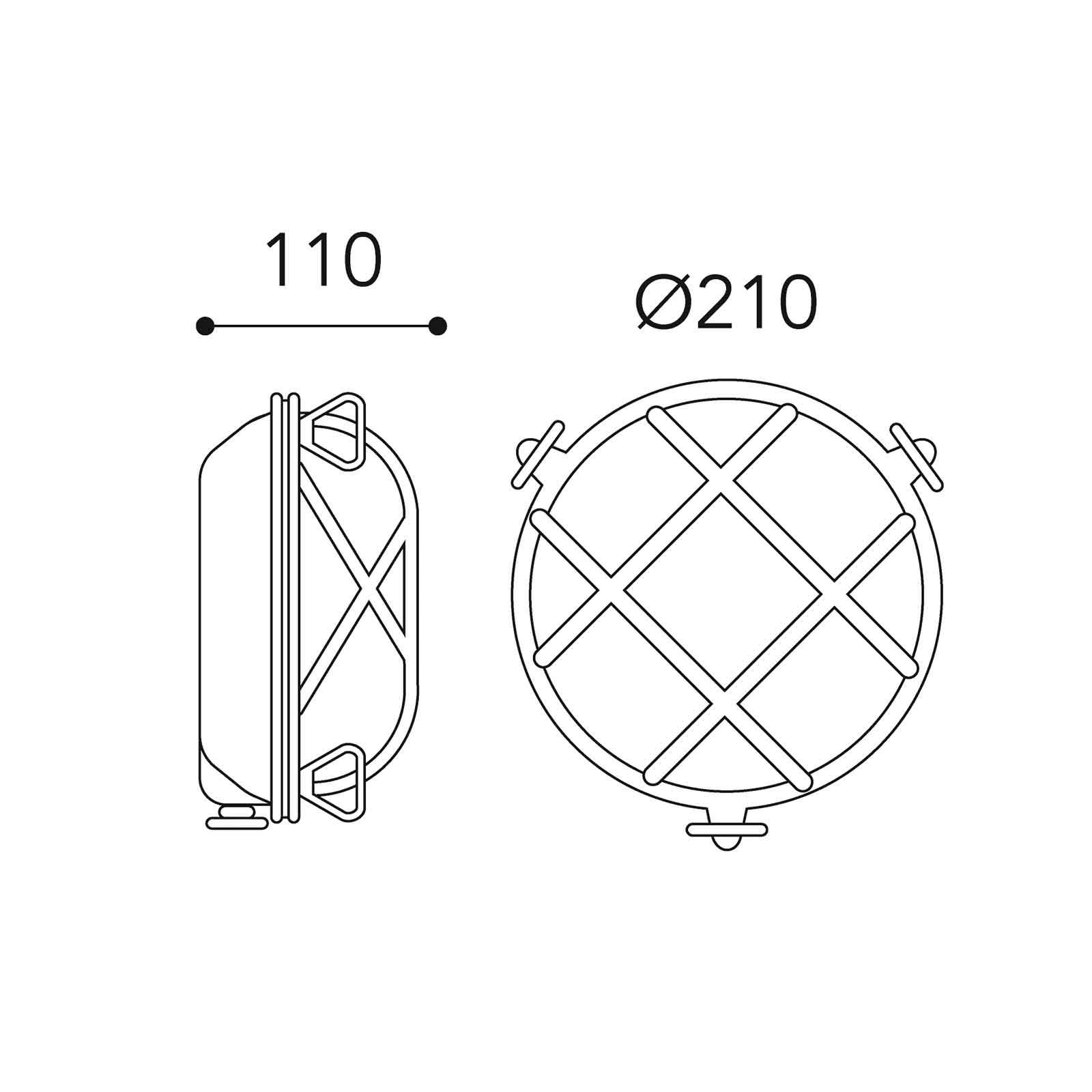 Wandlampe Tortuga 200.20, rund, nickel/opal von Moretti Luce