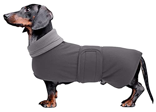 MOREZI Winterhundejacke mit wattiertem Flusenfutter, verstellbarem Klettknopf und hochklappbarem Stehkragen. Sehr gut geeignet für Dackel und kleine und mittelgroße Jagdhunde-Grau-M MOREZI Winterhundejacke mit wattiertem Flusenfutter, verstellbarem Klettknopf und hochklappbarem Stehkragen. Sehr gut geeignet für Dackel und kleine und mittelgroße Jagdhunde-Grau-M von Morezi