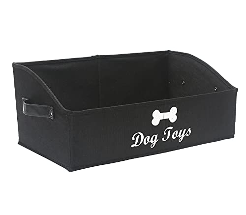 Morezi Hundespielzeug Aufbewahrungsbox,geeignet zum Aufbewahren von Heimtierspielzeug,Hundekleidung,Hundedecken und anderem Heimtierbedarf-Schwarz von Morezi