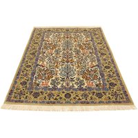 morgenland Teppich "Isfahan Teppich handgeknüpft beige", rechteckig, handgeknüpft von Morgenland