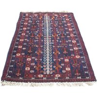 morgenland Wollteppich "Belutsch Teppich handgeknüpft blau", rechteckig, handgeknüpft von Morgenland