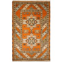 morgenland Wollteppich "Kazak Teppich handgeknüpft orange", rechteckig von Morgenland