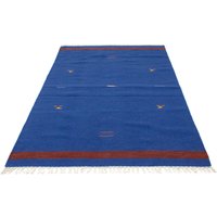 morgenland Wollteppich "Kelim Teppich handgewebt blau", rechteckig von Morgenland