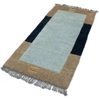 morgenland Wollteppich "Nepal Teppich handgeknüpft blau", rechteckig von Morgenland
