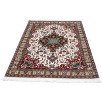 morgenland Wollteppich "Täbriz - 50 Raj Blumenmuster Beige 88 x 60 cm", rechteckig von Morgenland