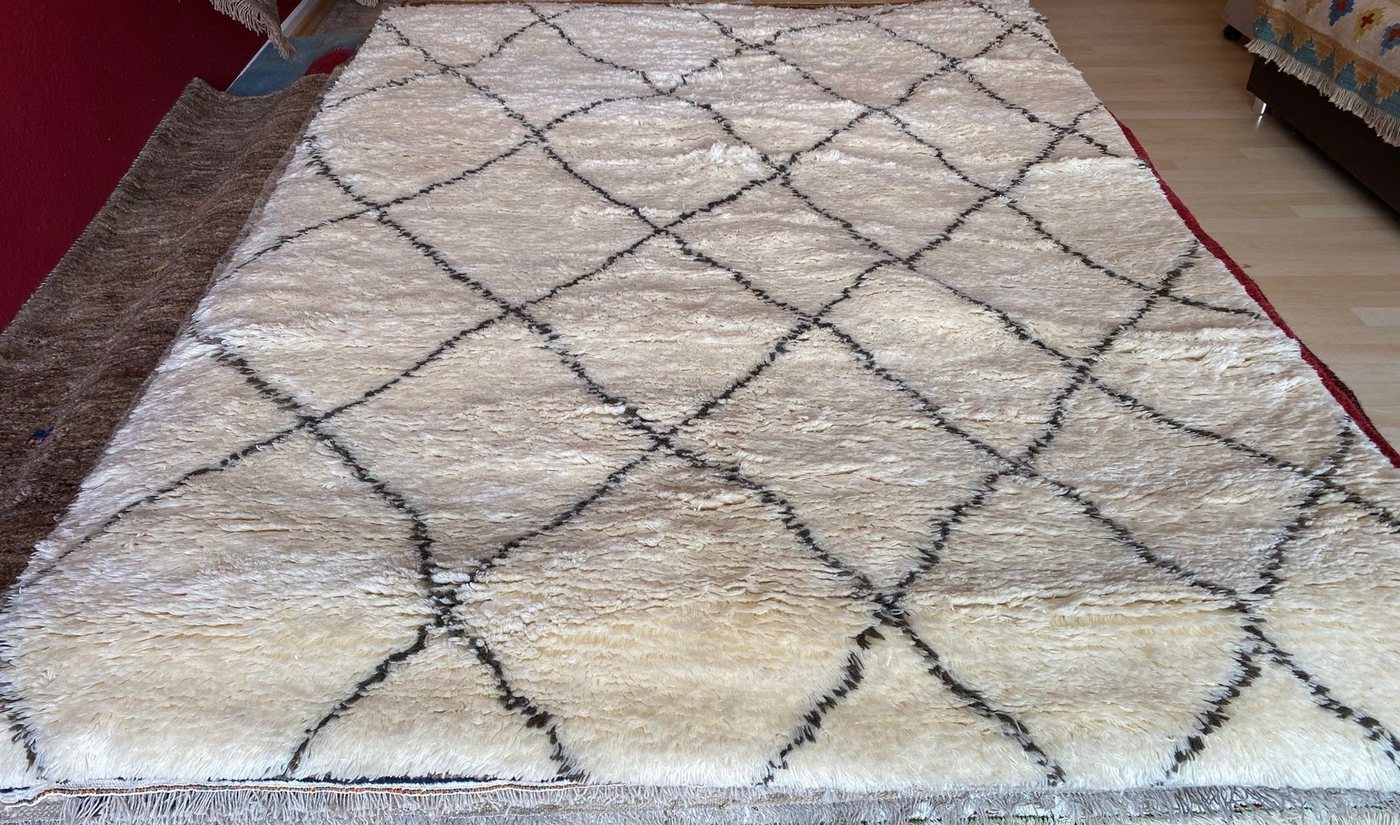 Orientteppich Orientteppich Marokkanischer Berber Handgeknüpft Shaggy Teppich, Morgenlandbazar, Höhe: 1.8 mm, Handgeknüpft von Morgenlandbazar