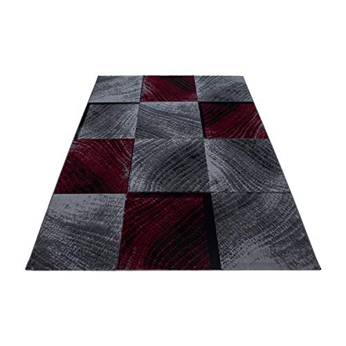 Morhane Plus Block Teppich kurzflor rechteckig 80x150cm rot von Morhane