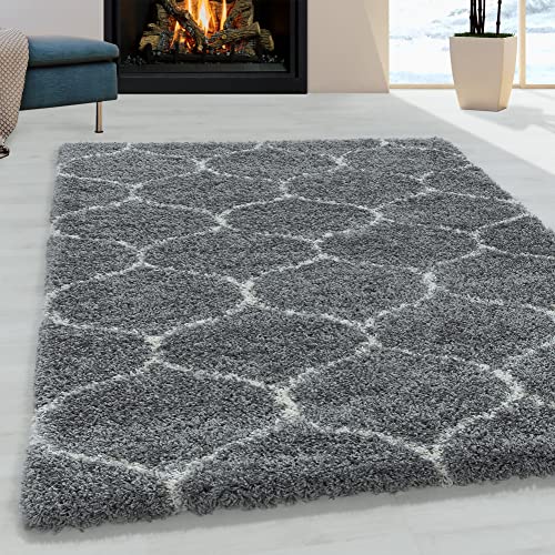 Salsa Shaggy teppich hochflor läufer 80x250cm grau von MORHANE