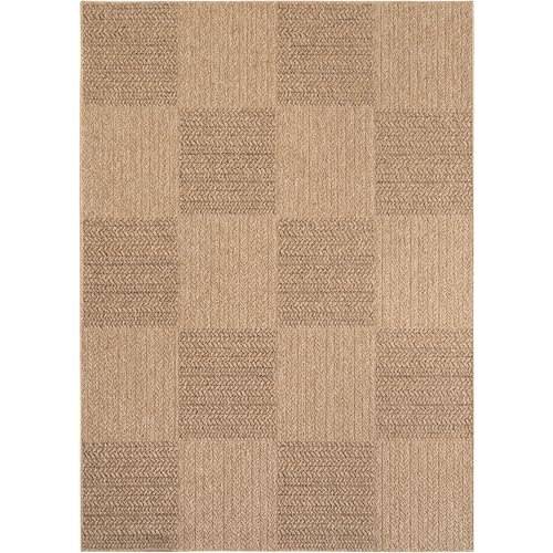 Morhane Timber Beo Teppich Indoor/Outdoor flachgewebe läufer 80x150cm beige von Morhane